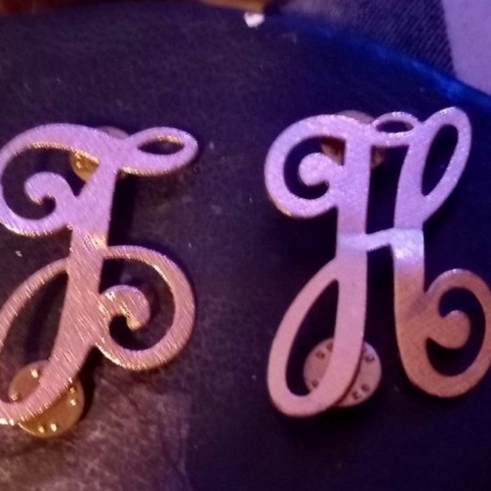 Gold colored Initial Wardrobe Pin